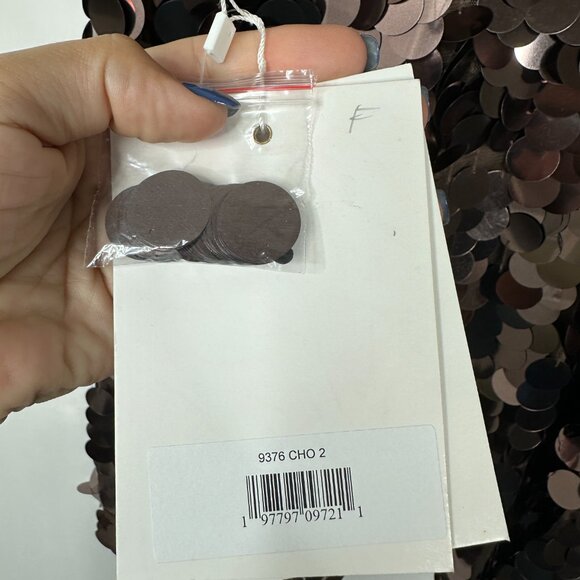 NWT Mac Duggal All Over Sequin Cocktail Slip Dress Chocolate 2 #A0305 - Picture 4 of 6